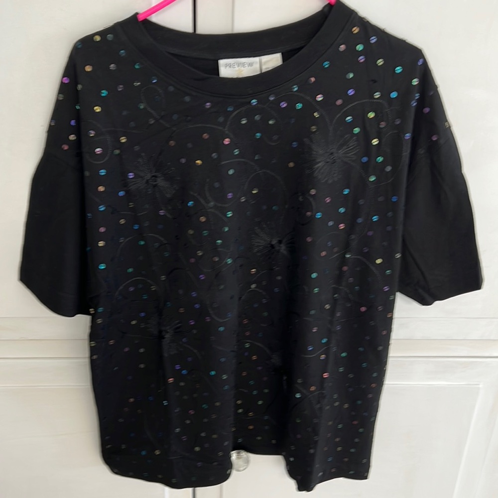 5 for $10 Review Black Embellished Women's Top